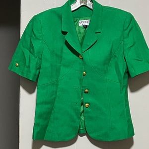 SELLING VINTAGE KASPER WOMEN TOP SIZE 6 COLOR GREEN SHORT SLEEVE PRE- OWNED